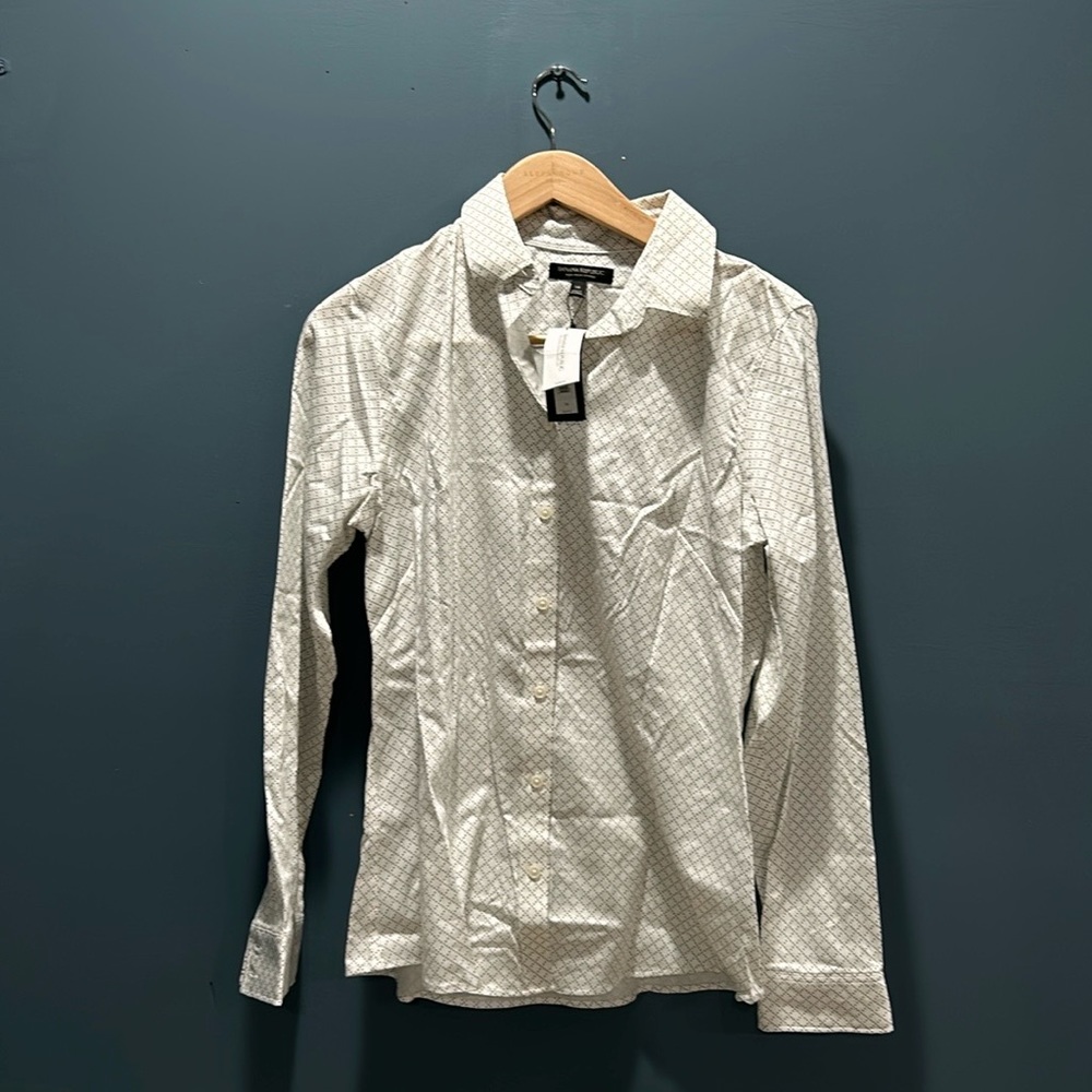 Banana Republic - Women's Black and White Dress Shirt - Size 14 - NWT